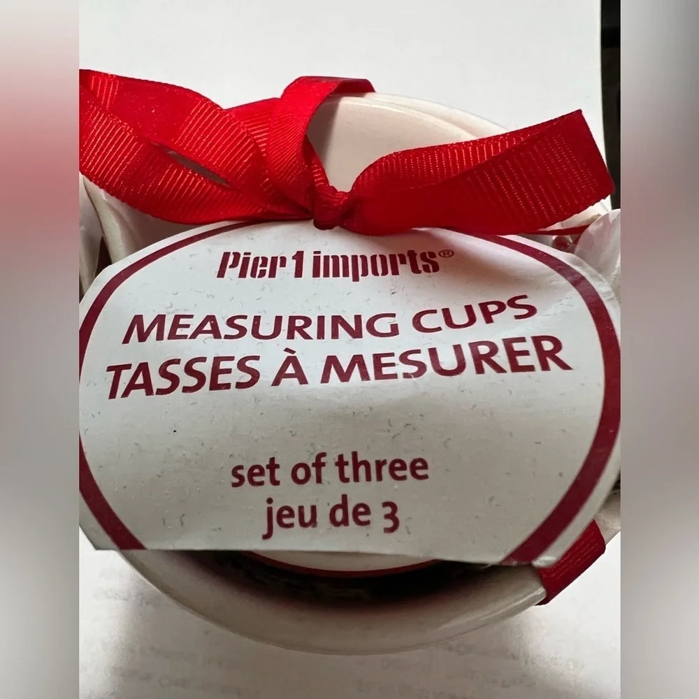 Pier 1 Red & White Measuring Cups